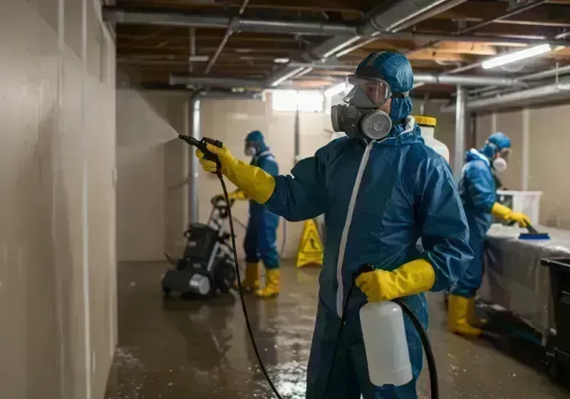 Basement Sanitization and Antimicrobial Treatment process in Mahwah, NJ